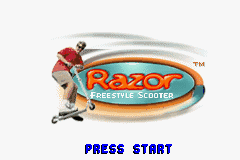 Razor Freestyle Scooter title screen for GameBoy Advance